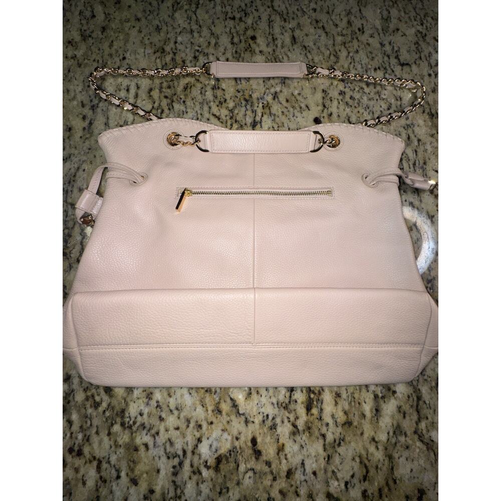 Tory Burch Marion Slouchy Tote Blush Pebbled Leather Chain Shoulder Bag LargeEUC - Picture 8 of 16